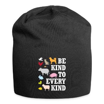 Animal Lover Gifts Be Kind to Every Kind Vegan - Jersey Beanie - black - Front