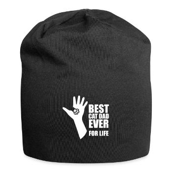 Meilleur Père Cat Ever Paw Hand Shake Gift Cat Dad - Bonnet en jersey - noir - Devant