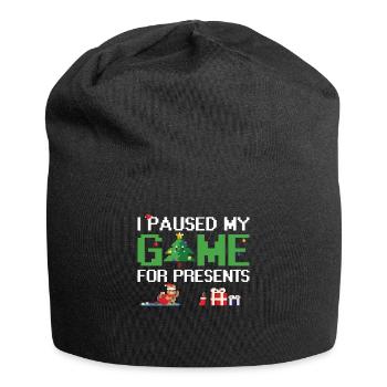 I paused my Game for Presents - Gamer Christmas - Jersey Beanie - black - Front