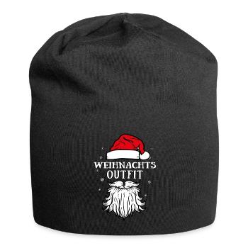 Weihnachtsoutfit Weihnachten Weihnachtsmann Mütze - Jersey-Beanie - Schwarz - Vorne