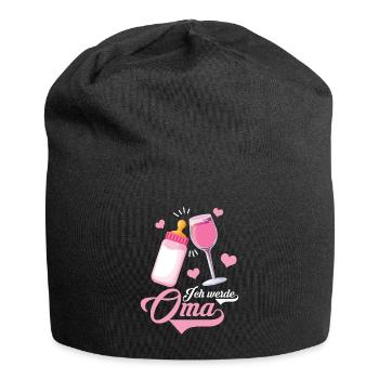 Ich werde Oma Geschenkidee - Jersey-Beanie - Schwarz - Vorne