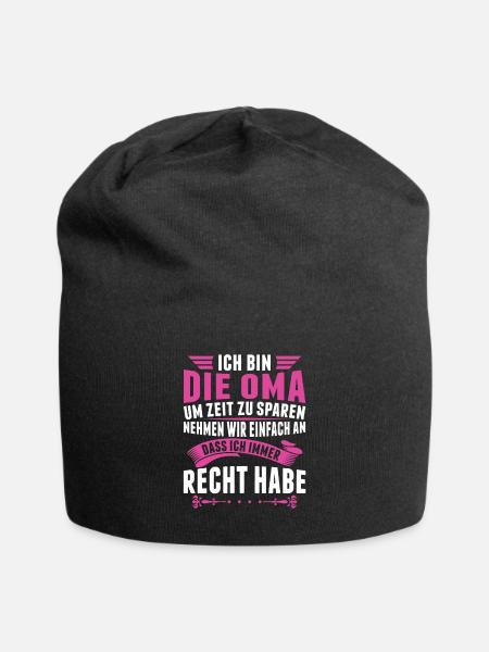 Oma - Jersey-Beanie - Schwarz