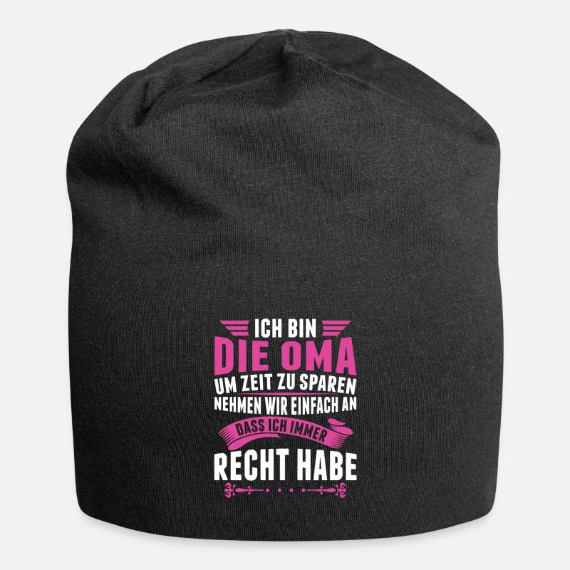 Oma - Jersey-Beanie - Schwarz