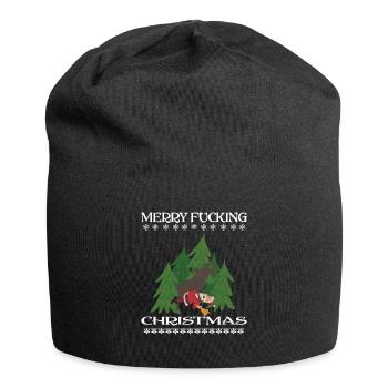 Joyeux noël joyeux noël joyeux noël - Bonnet en jersey - noir - Devant