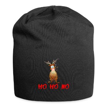 HO HO NO Rentier Rudolf mit der roten Nase - Jersey-Beanie - Schwarz - Vorne