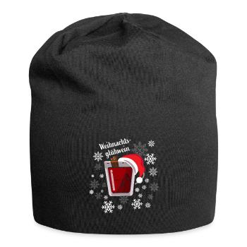 Weihnachtsgluehwein Glühwein Weihnachten - Jersey-Beanie - Schwarz - Vorne