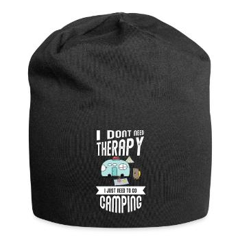 Camping, camper, Zeltplatz - Jersey-Beanie - Schwarz - Vorne