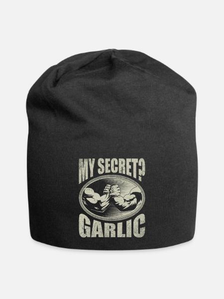 Mon secret? Bras de fer à l'ail - Bonnet en jersey - noir