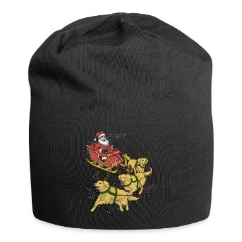 Golden Retriever Weihnachten - Jersey-Beanie - Schwarz - Vorne