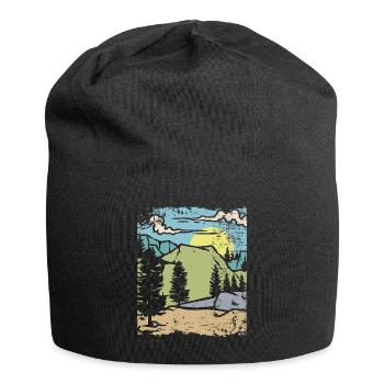 Vintage Muir Woods Hiking Gift Design Mountain - Jersey Beanie - black - Front