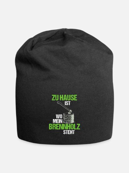 Brennholz Axt Holz Machen - Jersey-Beanie - Schwarz