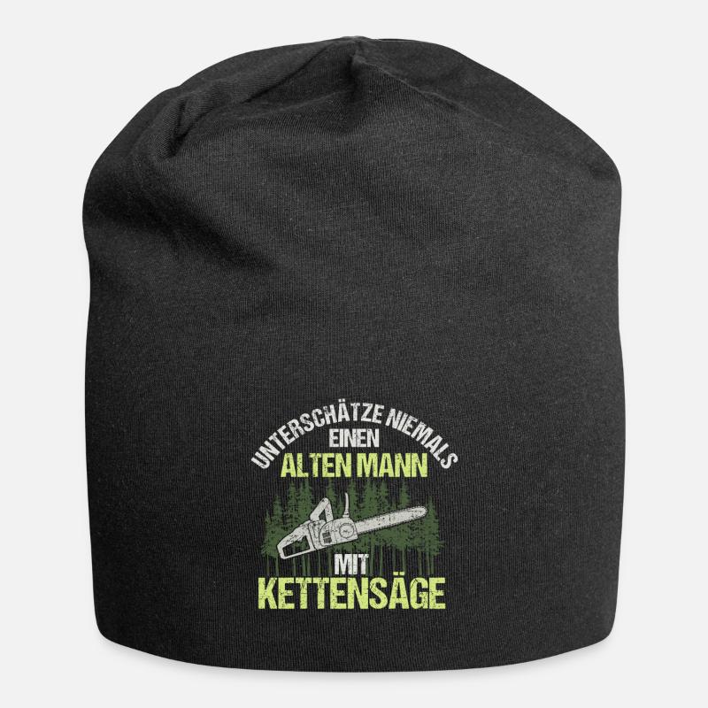 Brennholz Axt Holz Machen - Jersey-Beanie - Schwarz