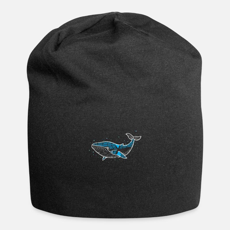Baleine - baleine - créatures marines - Bonnet en jersey - noir