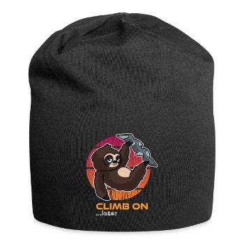 Climbing sloth Funny - Jersey Beanie - black - Front