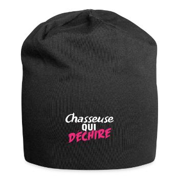 Chasseuse qui déchire - Bonnet en jersey - noir - Devant