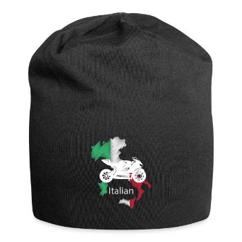 Sportbike Motorcycle Italy Map Art Gift - Jersey Beanie - black - Front