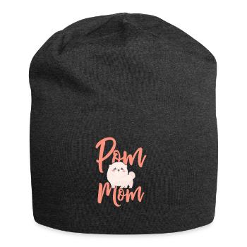 Pom Mom Miniature Spitz Chien Cadeau - Bonnet en jersey - charbon - Devant