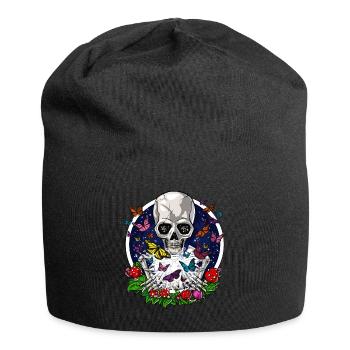 Squelette de papillons psychédéliques - Bonnet en jersey - noir - Devant