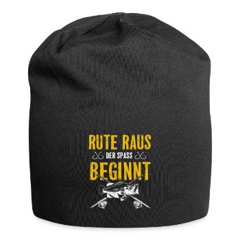 Rute raus der Spaß beginnt - Jersey-Beanie - Schwarz - Vorne
