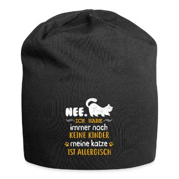 Keine Kinder Katze Allergisch - Jersey-Beanie - Schwarz - Vorne