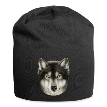 Wolf - Jersey-Beanie - Schwarz - Vorne