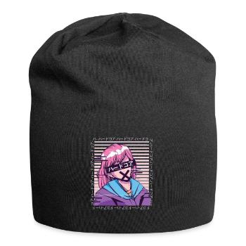 Glitch japanese manga style - Jersey Beanie - black - Front