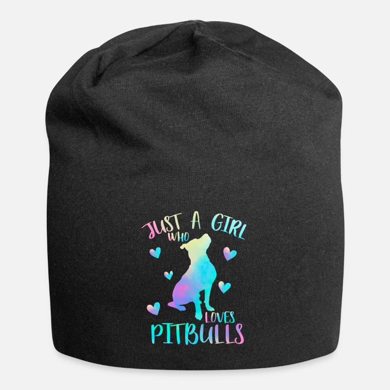 Nur ein Mädchen, das Pitbulls liebt - Pitbull - Jersey-Beanie - Schwarz