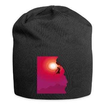 Cadeau d'alpinisme au lever du soleil - Bonnet en jersey - noir - Devant