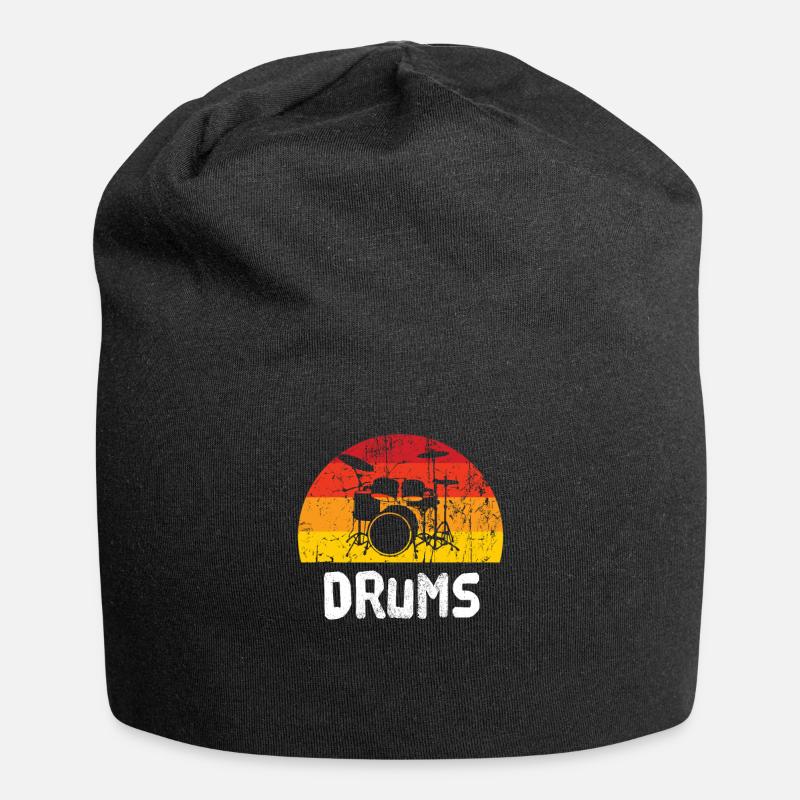 Schlagzeug Schlagzeuger Drummer Geschenk - Jersey-Beanie - Schwarz