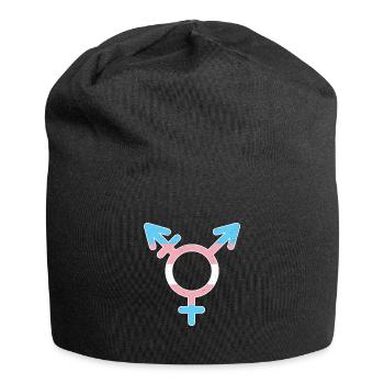 Trans Human Transgender Pride Flag LGBTQIA Ally B - Jersey-Beanie - Schwarz - Vorne