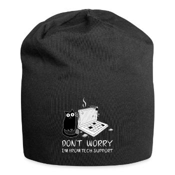Tech Support Lustig - Jersey-Beanie - Schwarz - Vorne