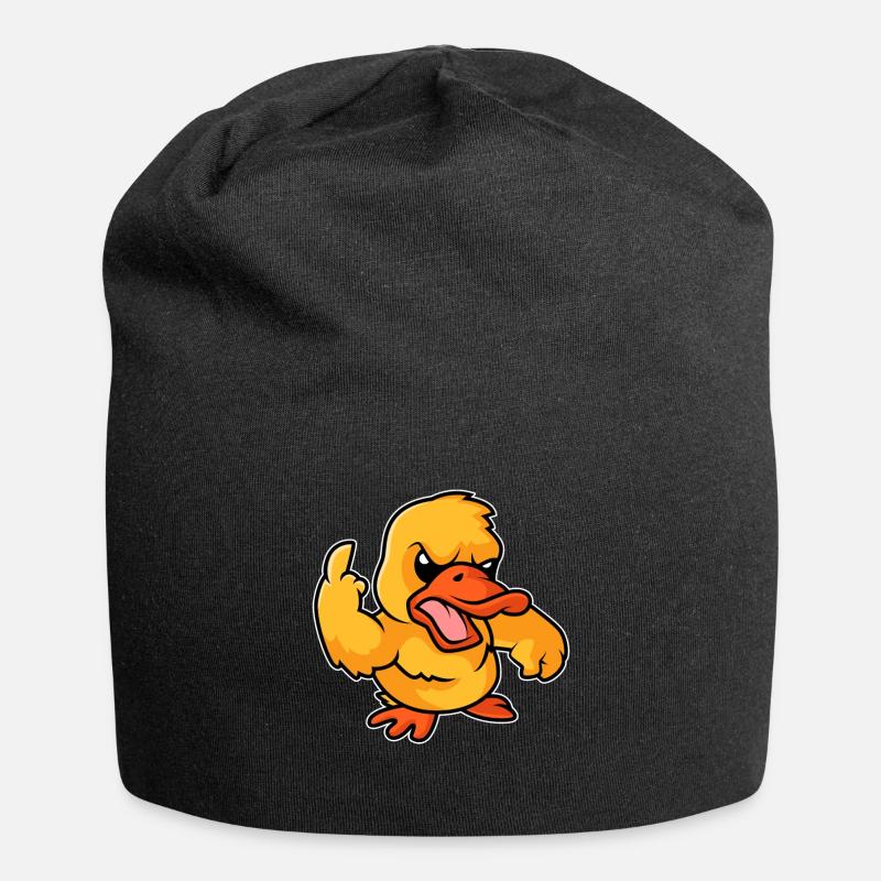 Böse Ente - Jersey-Beanie - Schwarz