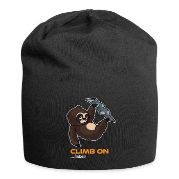 Climbing sloth Funny - Jersey Beanie - black - Front