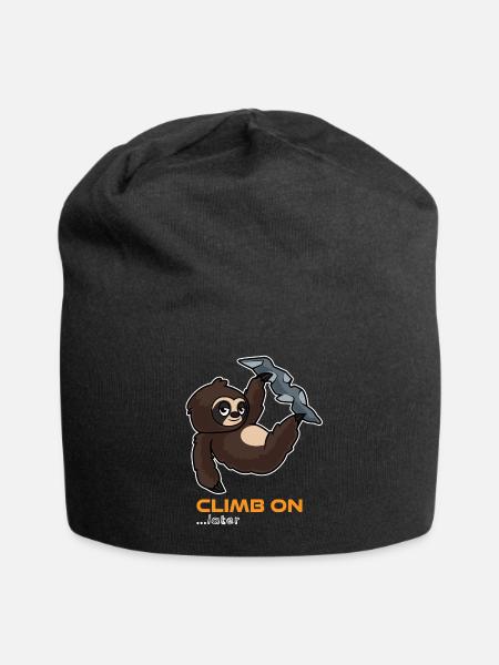 Grimpant paresseux drôle - Bonnet en jersey - noir
