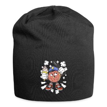 Donut Polizist Süßigkeiten Polizei Eiscreme Eis - Jersey-Beanie - Schwarz - Vorne