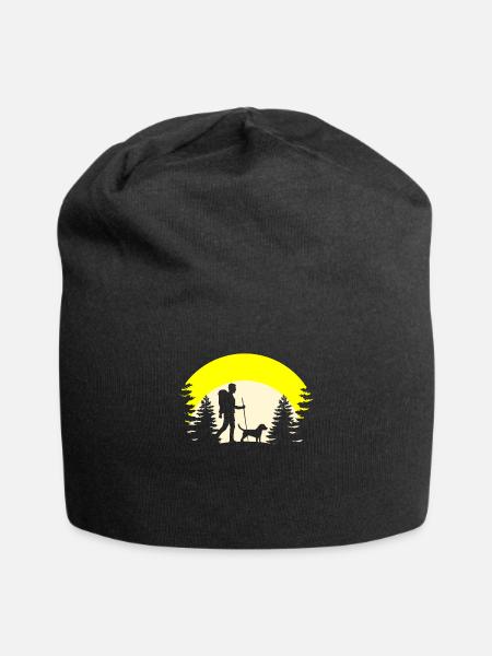 Hund Wandern - Jersey-Beanie - Schwarz