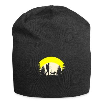 Hund Wandern - Jersey-Beanie - Anthrazit - Vorne
