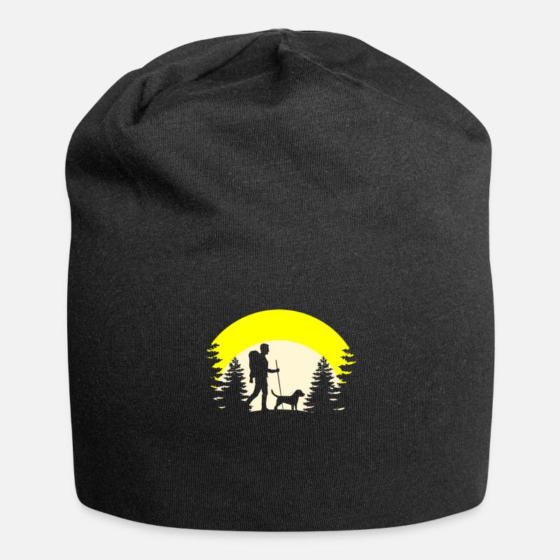 Hund Wandern - Jersey-Beanie - Schwarz