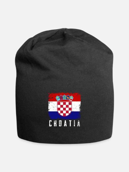 Kroatien - Jersey-Beanie - Schwarz