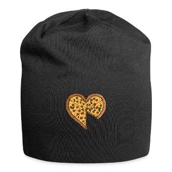 Papa Sohn Partnerlook Partneroutfit Pärchen Pizza - Jersey-Beanie - Schwarz - Vorne
