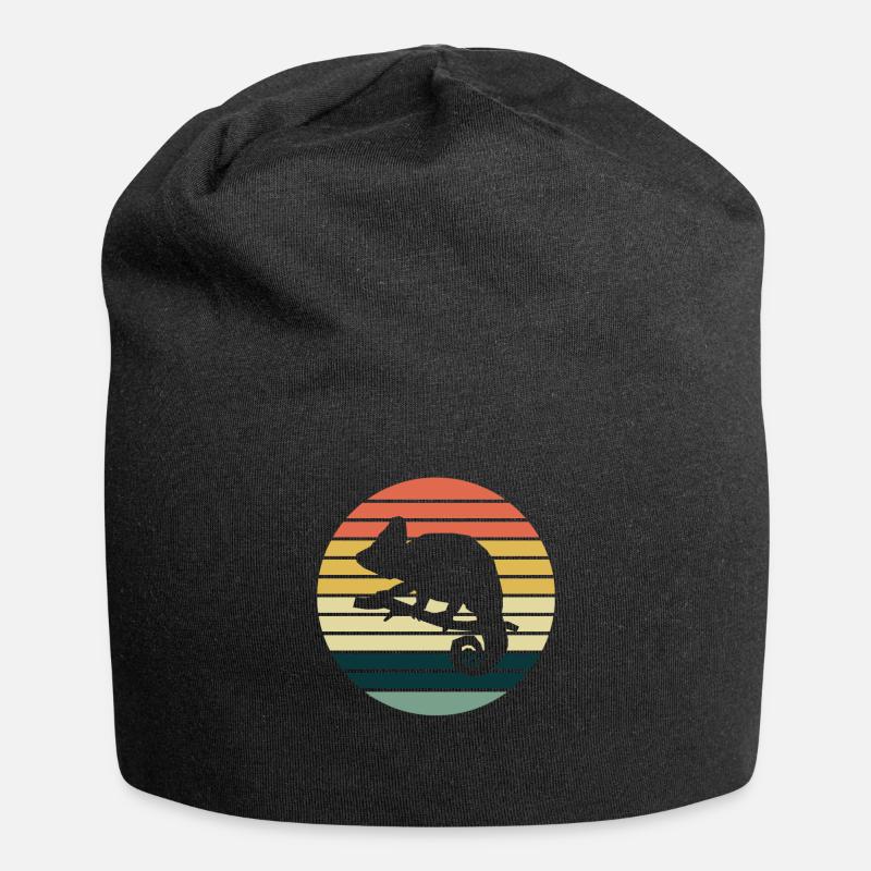 Chamaeleon Chamäleon retro - Jersey-Beanie - Schwarz