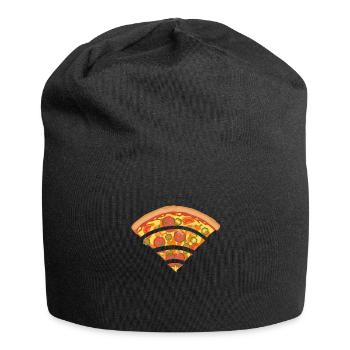 Pizza Wlan Wifi - Jersey-Beanie - Schwarz - Vorne