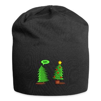 Sapin de Noël drôle - Bonnet en jersey - noir - Devant