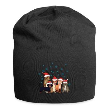 Chiot de chiens de Noël - Bonnet en jersey - noir - Devant