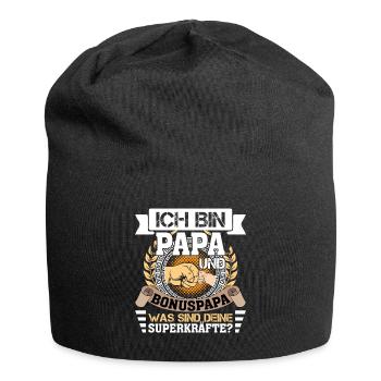 Stiefvater Bonuspapa Spruch Lustig - Jersey-Beanie - Schwarz - Vorne