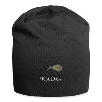 Kia Ora Neuseeland Backpacker Spruch - Jersey-Beanie - Schwarz - Vorne