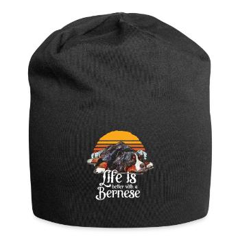 Cadeau chien de montagne bernois rétro - Bonnet en jersey - noir - Devant