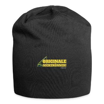 Kranplätze müssen verdichtet sein - Jersey-Beanie - Schwarz - Vorne