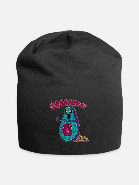 L'avocat zombie végétalien ne mange que des céréales Halloween - Bonnet en jersey - noir