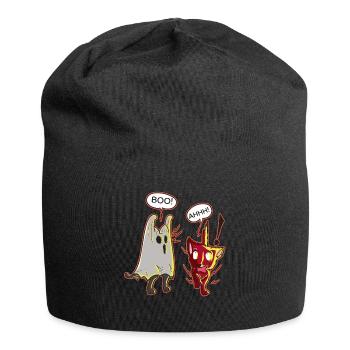 Chat fantôme cadeau Halloween carnaval fantôme - Bonnet en jersey - noir - Devant